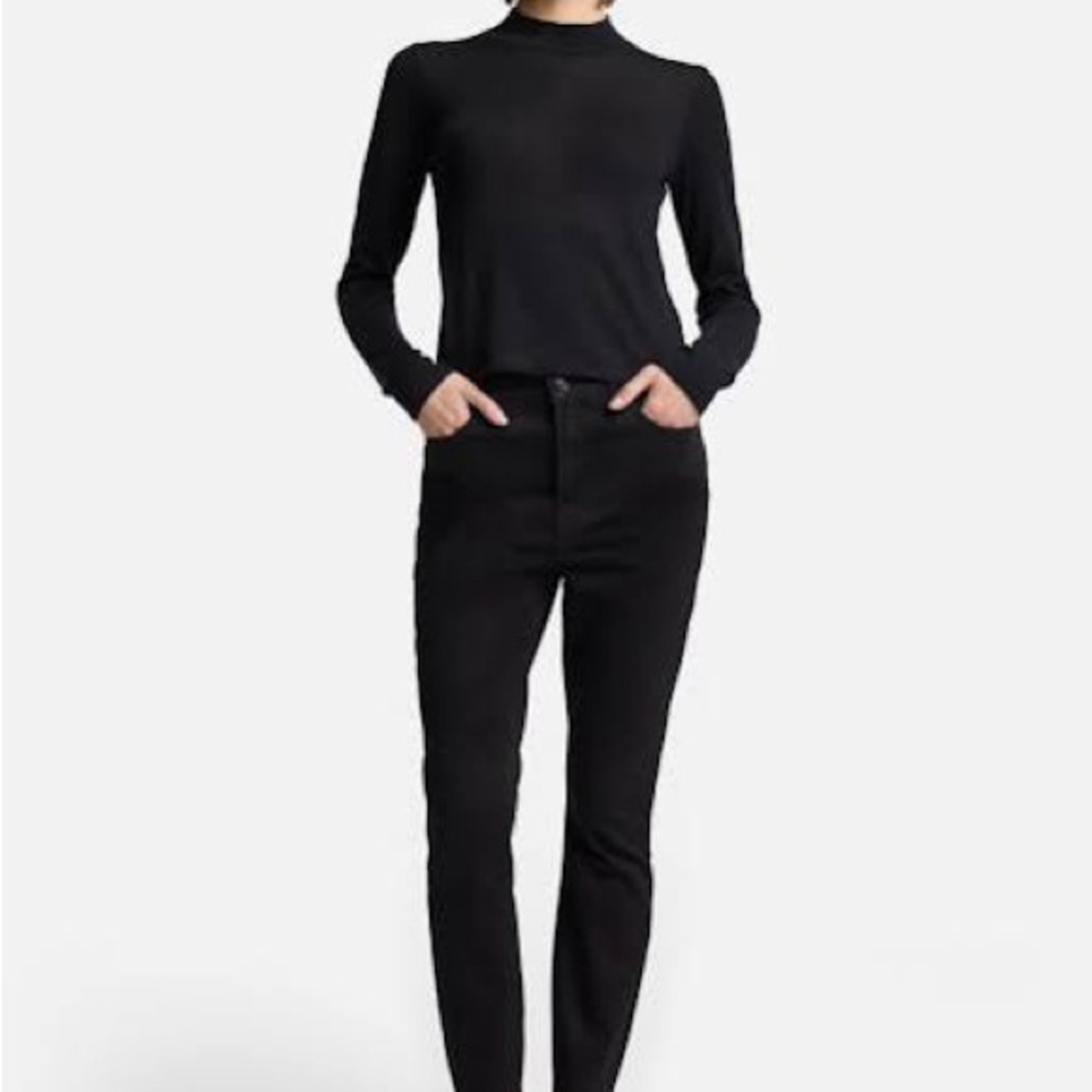 7 For All Mankind High-Waist Skinny Jeans in Clean Black